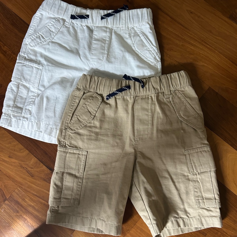 Ralph Lauren boys size 7 cargo shorts ivory and tan